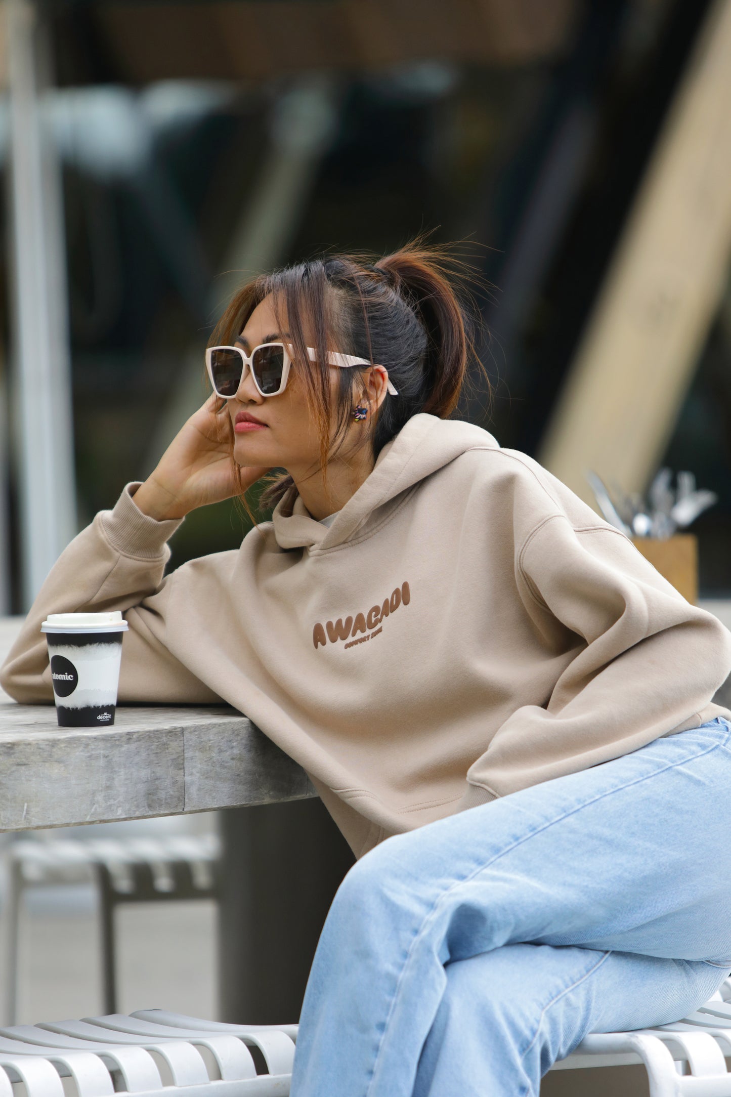 OVERSIZE HOODIE-Sandstone Serinity (Beige)